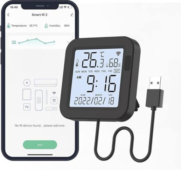 Tuya Smart WiFi IR Universal Remote with Temperature & Humidity Sensor - Image 3