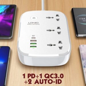 Smart Wi-Fi Power Strip with 3 Universal AC Outlets, 1 PD Port, 1 QC 3.0 Power Port, 2 Auto-ID Outlets