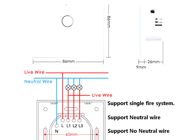 AXUS EU WIFI Smart Light Switches RF433 No Neutral Wire Required - Image 5