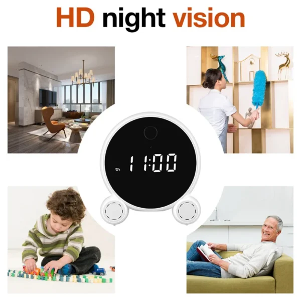 Tuya Wifi Alarm Portable Clock Camera HD 1080P, Night Vision, Motion Detection,  Home Security Surveillance, Wifi Clock IP Camera - Image 5