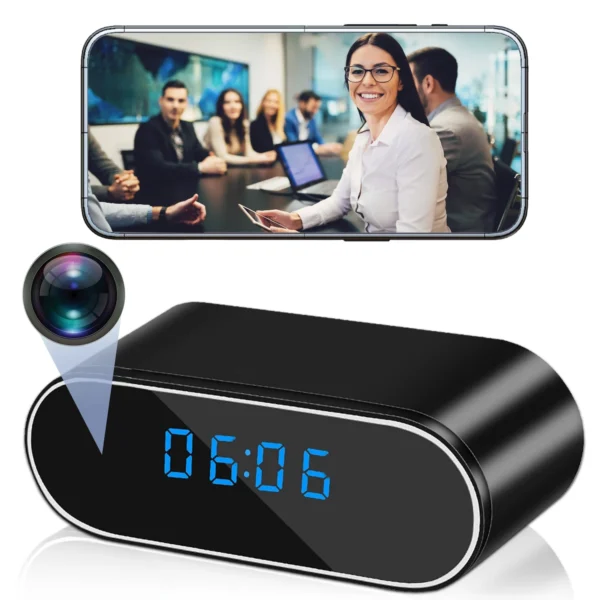 Mini Camera Clock Portable Full HD 1080P, Wifi Control, IR Night Vision View, DVR Camcorder, Home Surveillance Monitor Video - Image 8