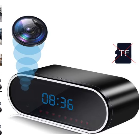 Mini Camera Clock Portable Full HD 1080P, Wifi Control, IR Night Vision View, DVR Camcorder, Home Surveillance Monitor Video